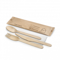 Zestaw sztućców 4-elementowy drewniany  250 szt.