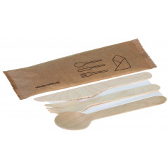 Zestaw sztućców 4-elementowy drewniany  250 szt.