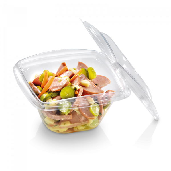 Pojemnik na sałatkę z pokrywką PLA 480 ml, transparentny 40 szt.