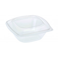 Pojemnik na sałatkę PLA 960 ml z pokrywką, transparentny 50 szt.